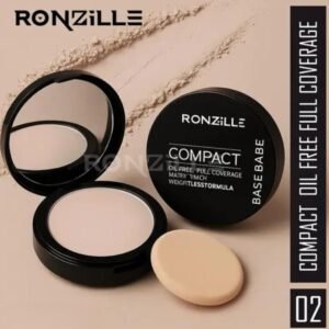Ronzille BaseBabe Compact Powder | Shade 02 | Oil-Free + Full Coverage | Hyaluronic Acid | Matte Finish