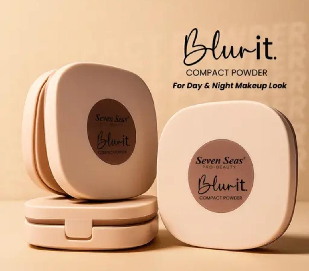 Seven Seas 2-in-1 Blur It Compact Powder | Skin | 14g | Light Soft Focus | Oil Control | Matte Effect - Image 3