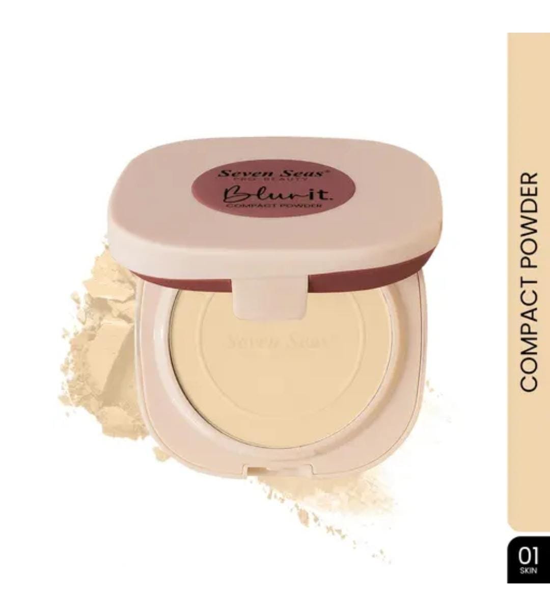 Seven Seas 2-in-1 Blur It Compact Powder | Skin | 14g | Light Soft Focus | Oil Control | Matte Effect