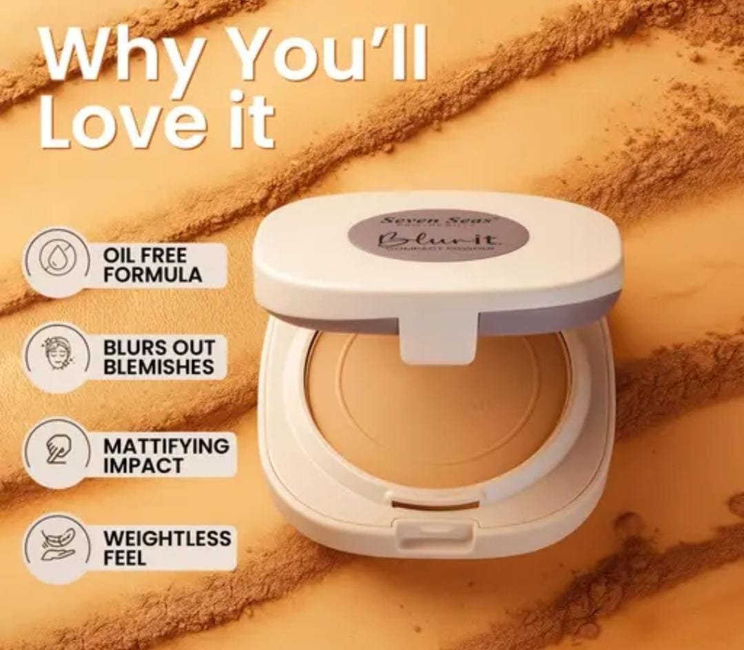 Seven Seas 2-in-1 Blur It Compact Powder | Honey | 14g | Light Soft Focus | Oil Control | Matte Effect - Image 4