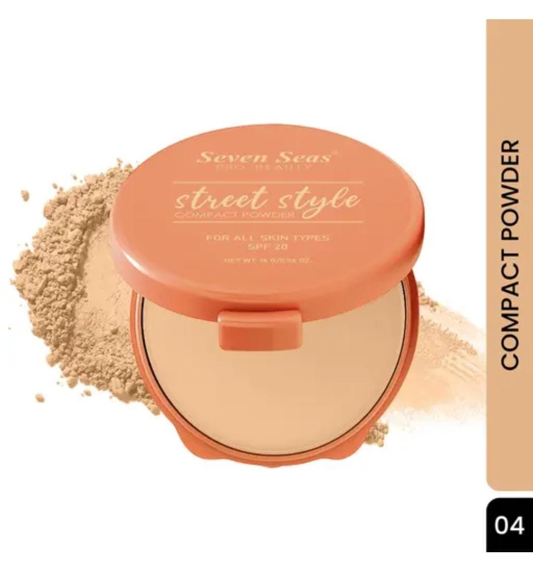 Seven Seas Street Style Compact Powder | Shade 04 | Perfect Coverage | SPF 20 | Suitable for All Skin Types