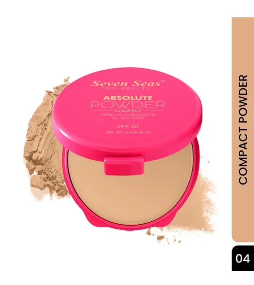 Seven Seas Absolute Compact Powder | Shade 04 | Perfect Coverage | Weightless Texture | Blends Effortlessly | For Women