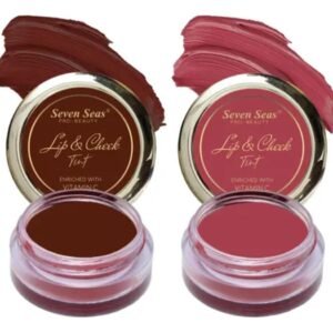 Seven Seas Lips & Cheeks Tint | Matron Maroon & Hippie Pink | Enriched with Vitamin C | For Lips, Cheeks & Eyes | 8g | Pack of 2