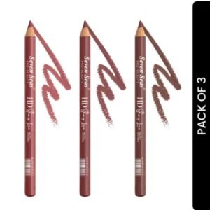 Seven Seas HD Sharp Line Lip Liner | Matte | Transfer-Proof | Long-Lasting | Highly Pigmented | Shades: Velvet Nude, Melting Mocha & Warm Coffee | Pack of 3