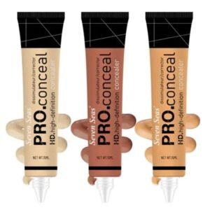 Seven Seas Pro. Conceal HD Concealer | Shades: Nude, Tawny & Sun Beige | Full Coverage | Oil Control | Long-Lasting | 15ml Each | Pack of 3