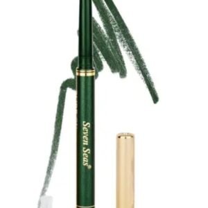 Seven Seas Glide-On Kajal | Green Color | Waterproof | Smudge-Proof | Non-Transferable | Revolving Kajal with Attached Sharpener | 0.35g