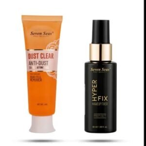 Seven Seas Dust Clear Anti-Dust Exfoliating Face Gel (45g) + Seven Seas Hyper Fix Prep & Set Makeup Fixer | Pack of 2 Combo