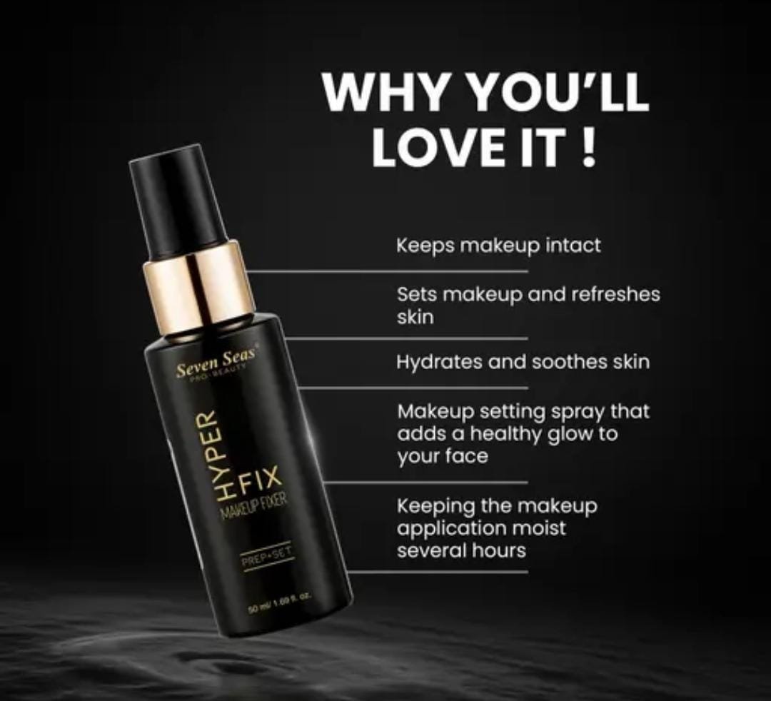 Seven Seas Dust Clear Anti-Dust Exfoliating Face Gel (45g) + Seven Seas Hyper Fix Prep & Set Makeup Fixer | Pack of 2 Combo - Image 2