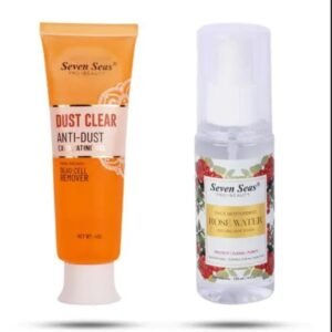 Seven Seas Dust Clear Anti-Dust Exfoliating Face Gel (45g) + Seven Seas Face Moisturising Rose Toner Natural Rose Water | Pack of 2 Combo