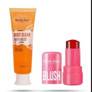 Seven Seas Dust Clear Anti-Dust Exfoliating Face Gel (45g) + Seven Seas Jelly Blush Tint | Jelly Texture | Long-Lasting | Mess-Free Stick | Pack of 2 Combo