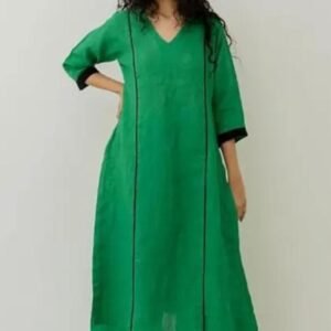 Women Green V Neck Kurta Set with Palazzo