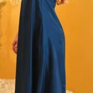 Women Dark Blue V Neck Kurta Set with Palazzo