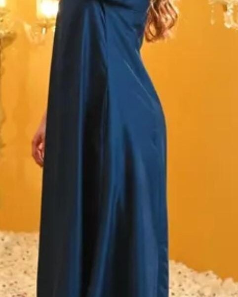 Women Dark Blue V Neck Kurta Set with Palazzo